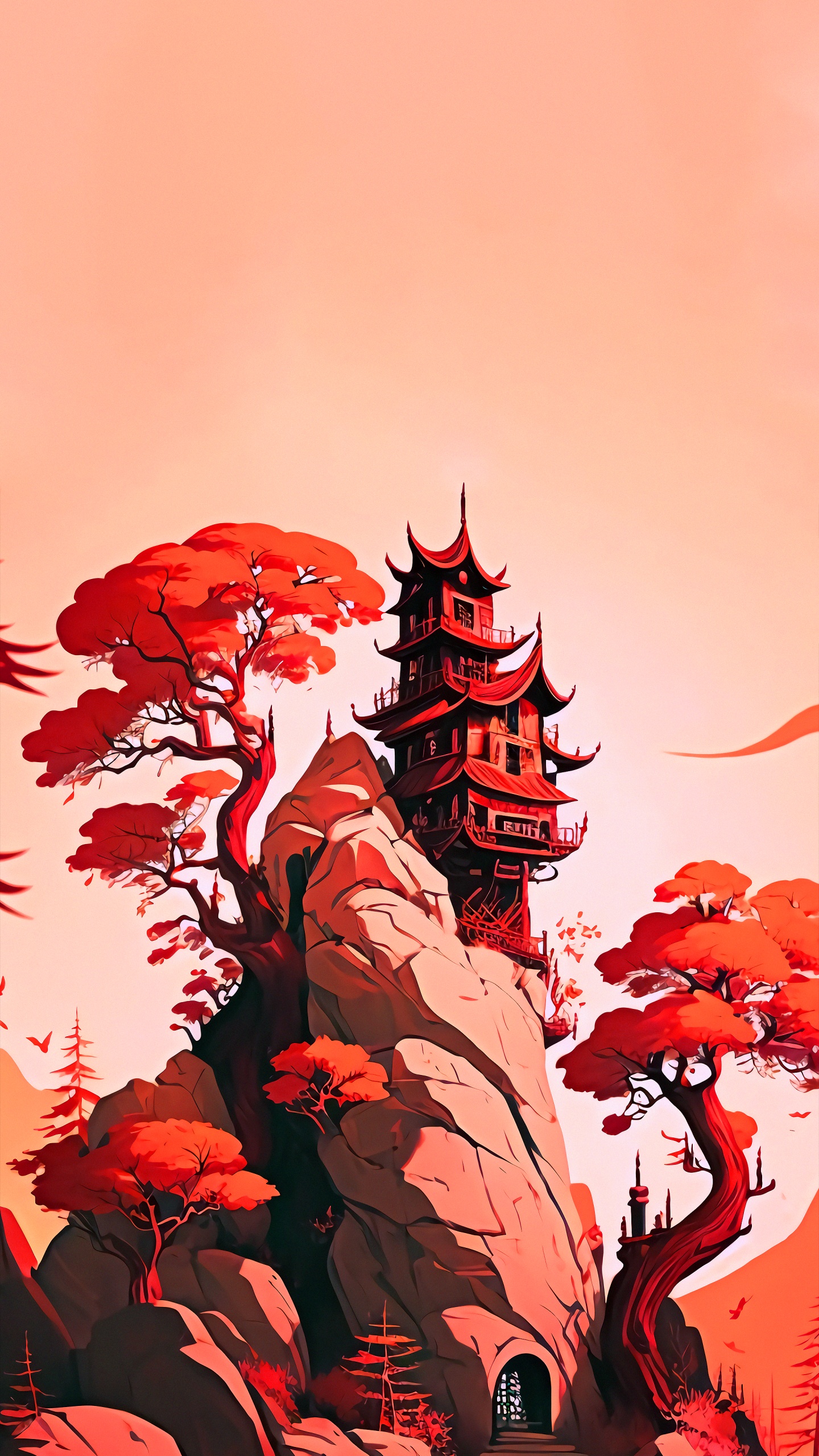 Обои иллюстрация, постер, растение, лист, дерево в разрешении 1440x2560