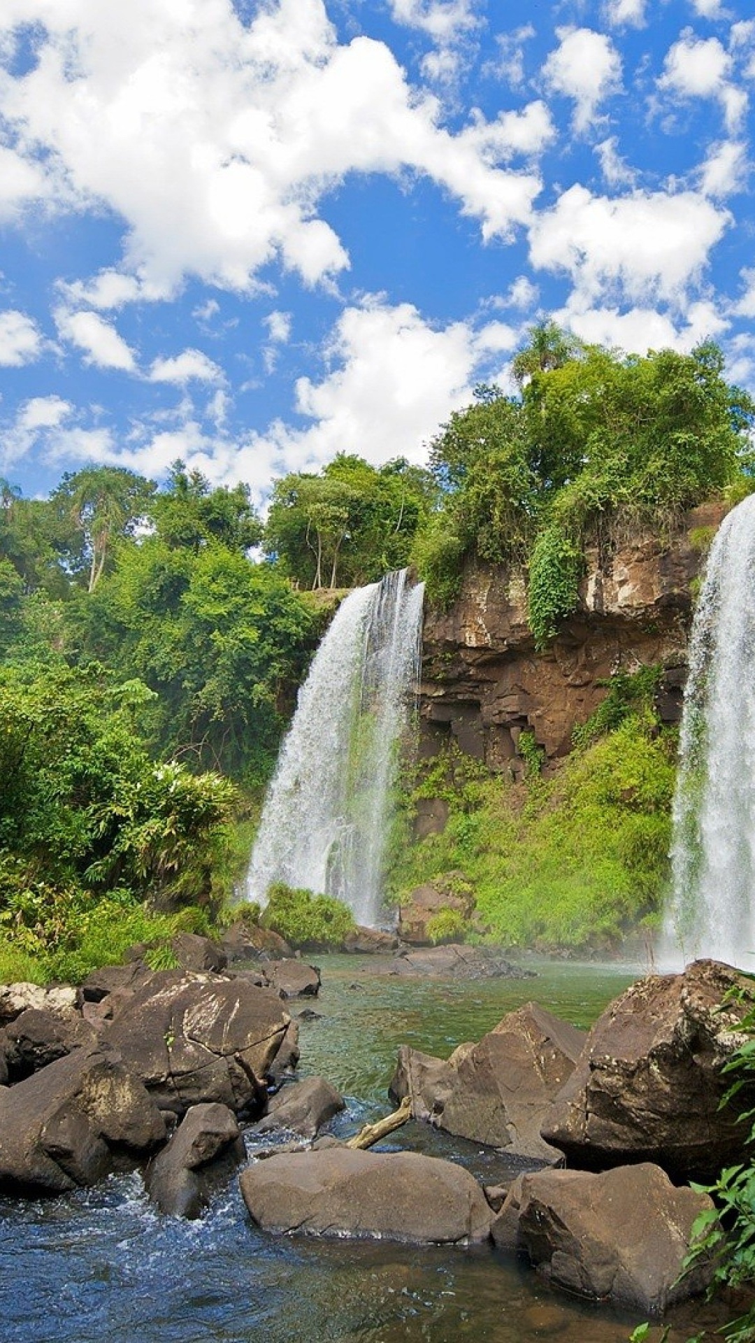 Обои Водопады Игуасу, водопад, гидроресурсы, водоем, природа в разрешении 1080x1920