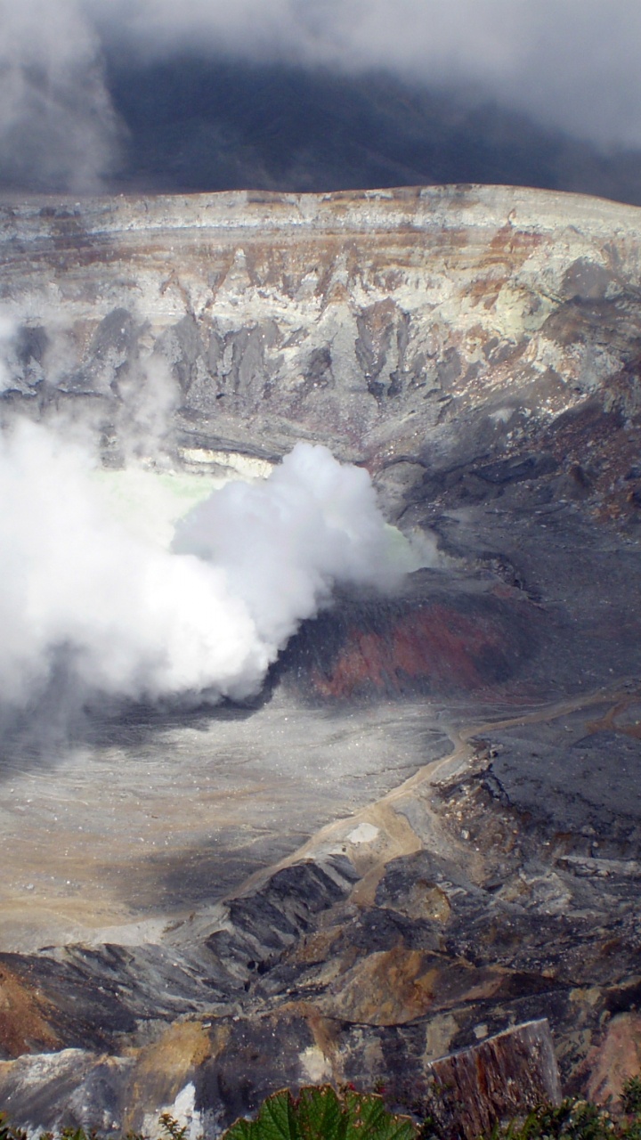 Обои Пос Национальный Парк Вулкана, вулкан, вулканический кратер, щитовой вулкан, лава в разрешении 720x1280