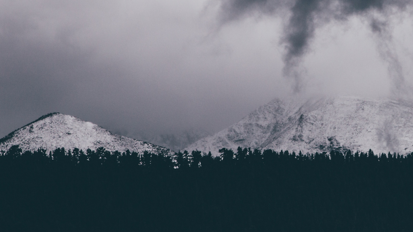 Обои снег, облако, гора, блог, арт в разрешении 1366x768