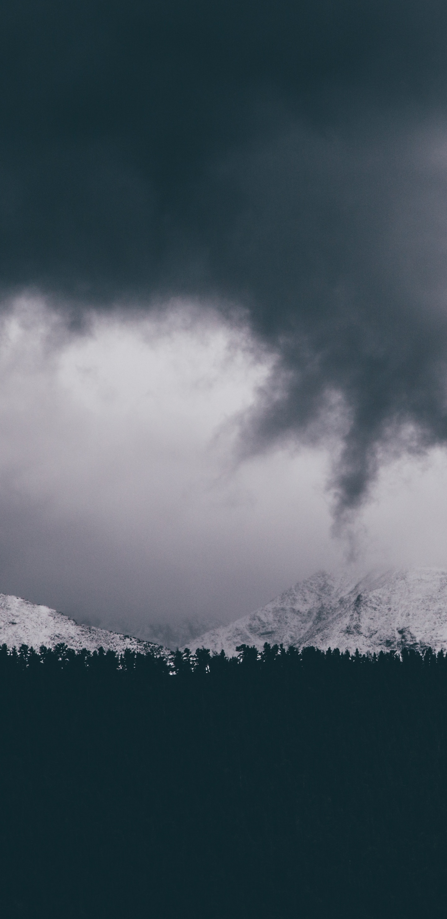 Обои снег, облако, гора, блог, арт в разрешении 1440x2960