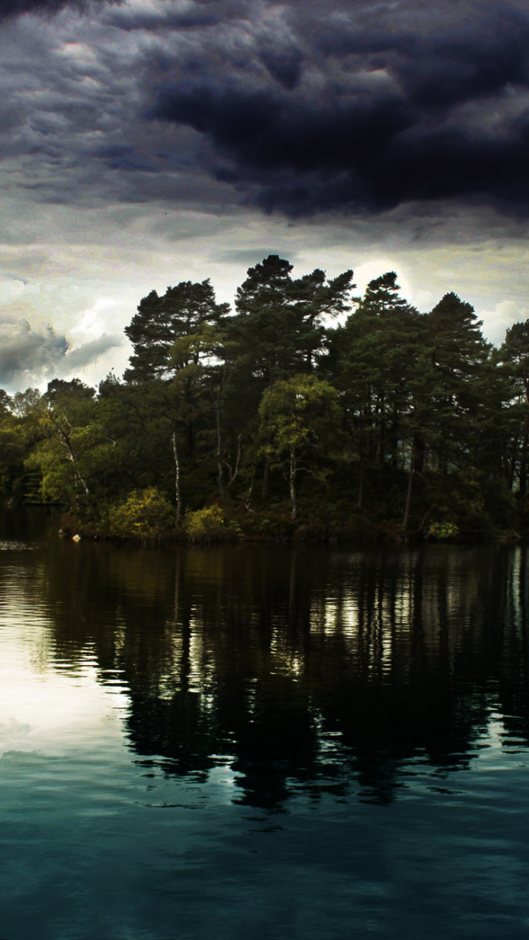 Обои отражение, пейзажная живопись, пейзаж, водоем, природа в разрешении 750x1334