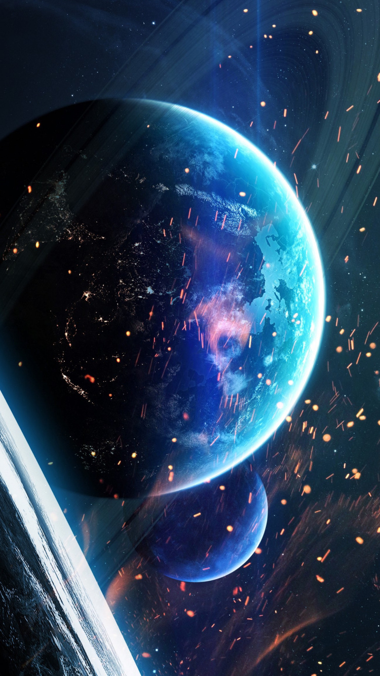 Обои земля, иноходец па, атмосфера, мир, Галактика в разрешении 750x1334