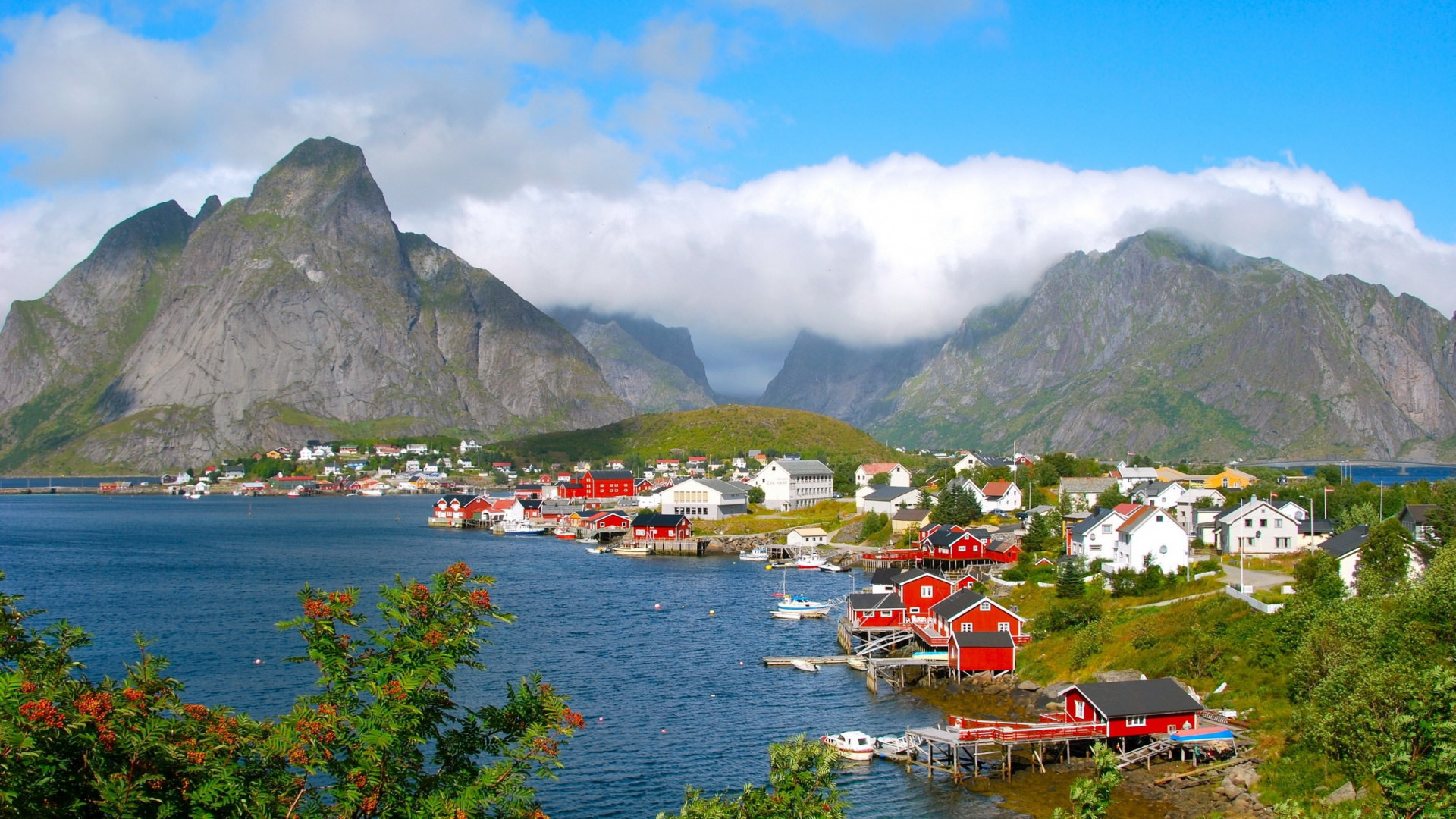 Обои Лофотен, фьорд, природа, гора, пейзажи гор в разрешении 1920x1080