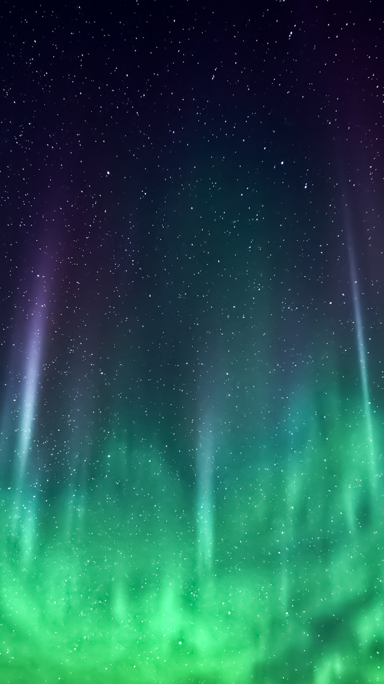 Обои Аврора, атмосфера, зеленый, природный ландшафт, астрономический объект в разрешении 750x1334