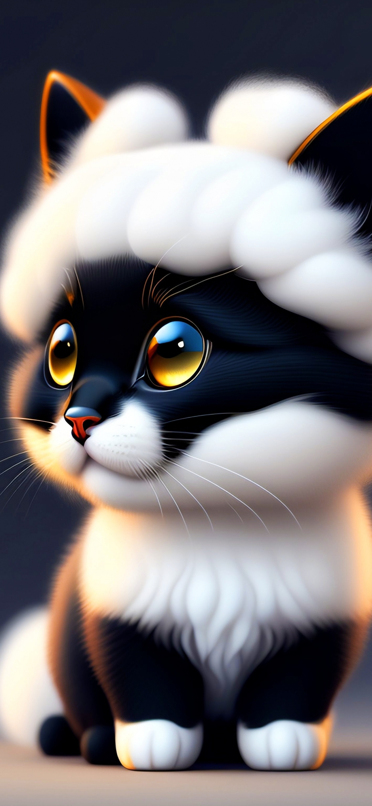 Обои американская жесткошерстная кошка, эгейская кошка, мэнкс, биколор кошка, белый кот в разрешении 1242x2688