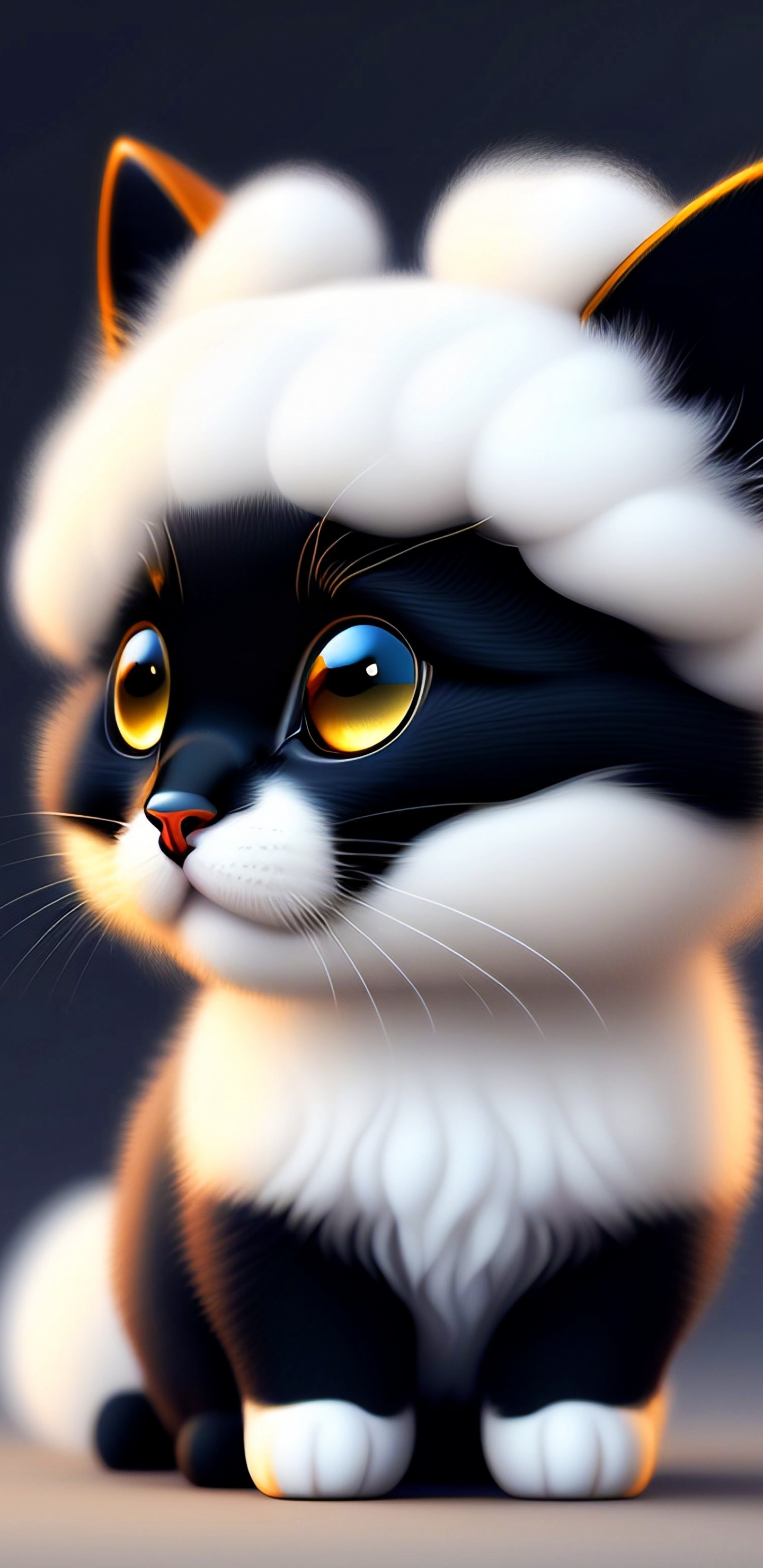 Обои американская жесткошерстная кошка, эгейская кошка, мэнкс, биколор кошка, белый кот в разрешении 1440x2960