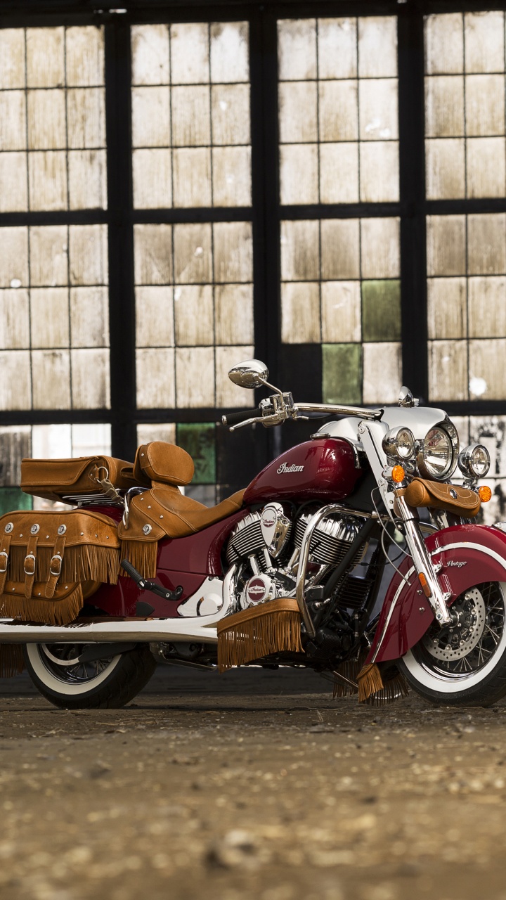 Обои мотоцикл, Индейского Вождя Винтаж, авто, окно, улица в разрешении 720x1280