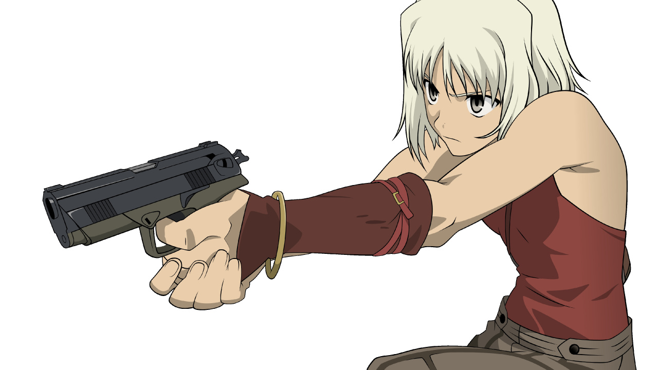 Обои Девушки с оружием, аниме, характер, орудие, огнестрельное оружие в разрешении 1280x720
