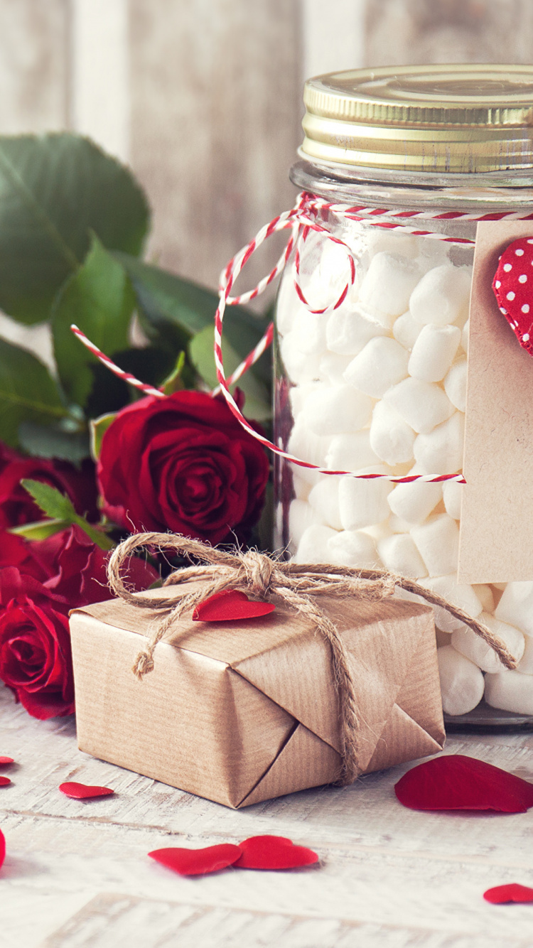 Обои флористика, банка мейсона, лепесток, Роза, цветок в разрешении 750x1334