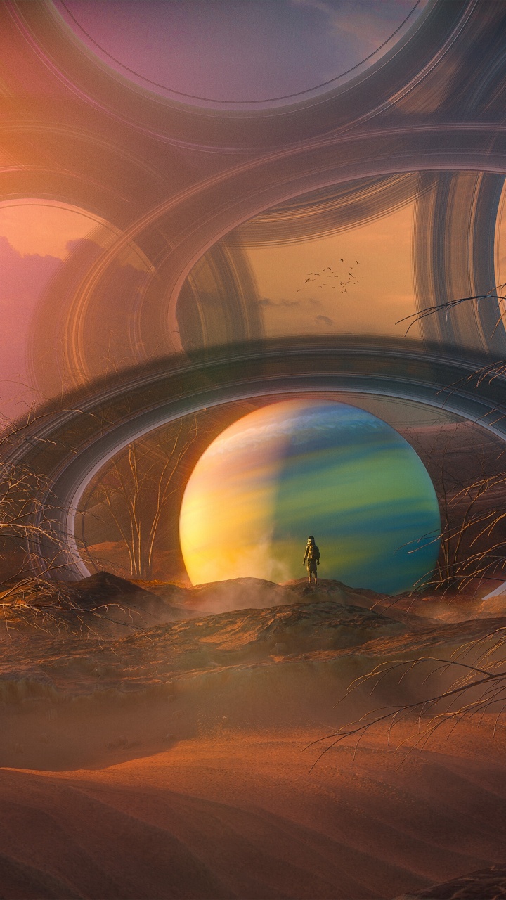 Обои цифровое искусство, атмосфера, круг, арт, орнамент в разрешении 720x1280