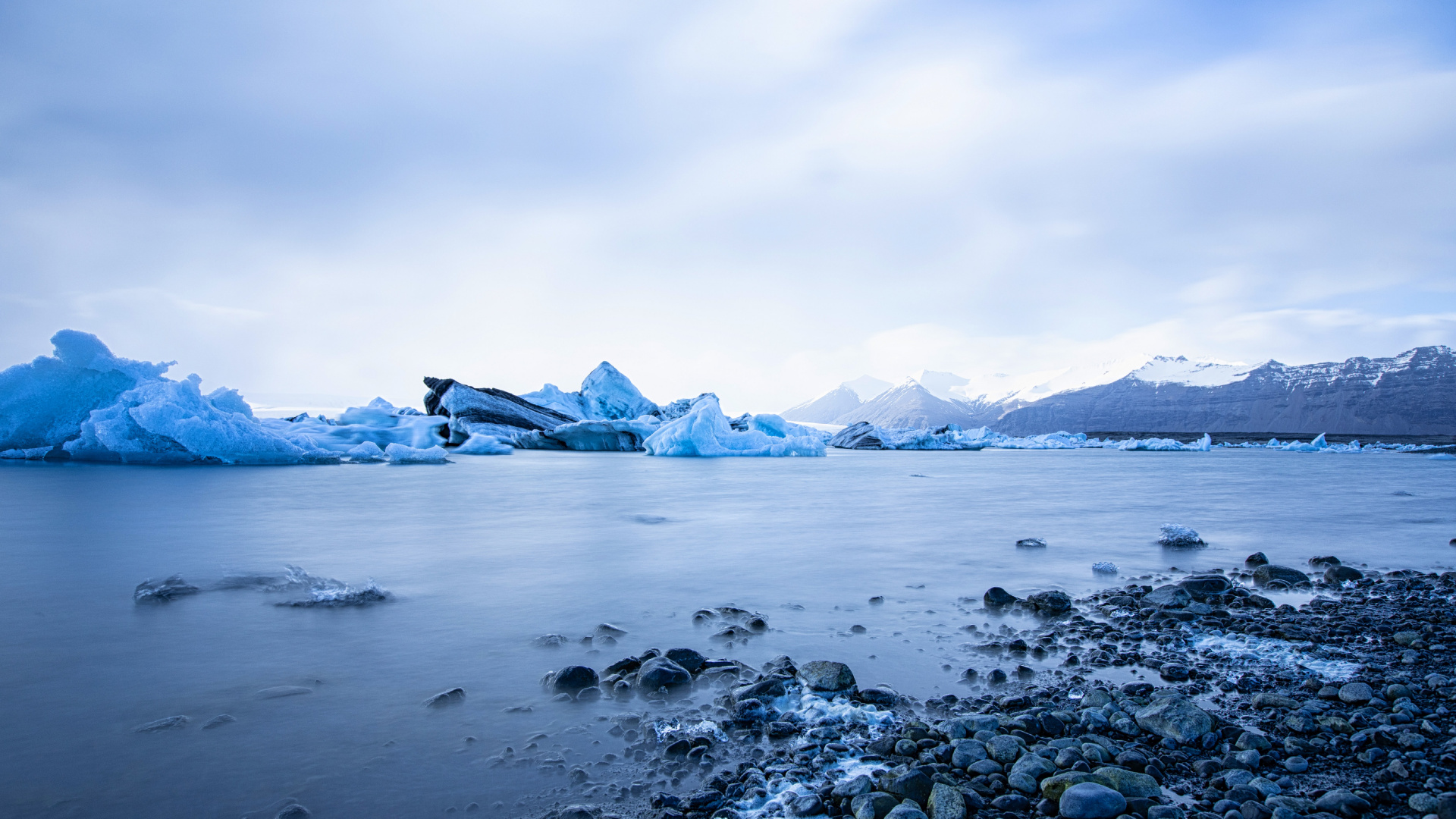 Обои вода, soundcloud, облако, гора, снег в разрешении 1920x1080