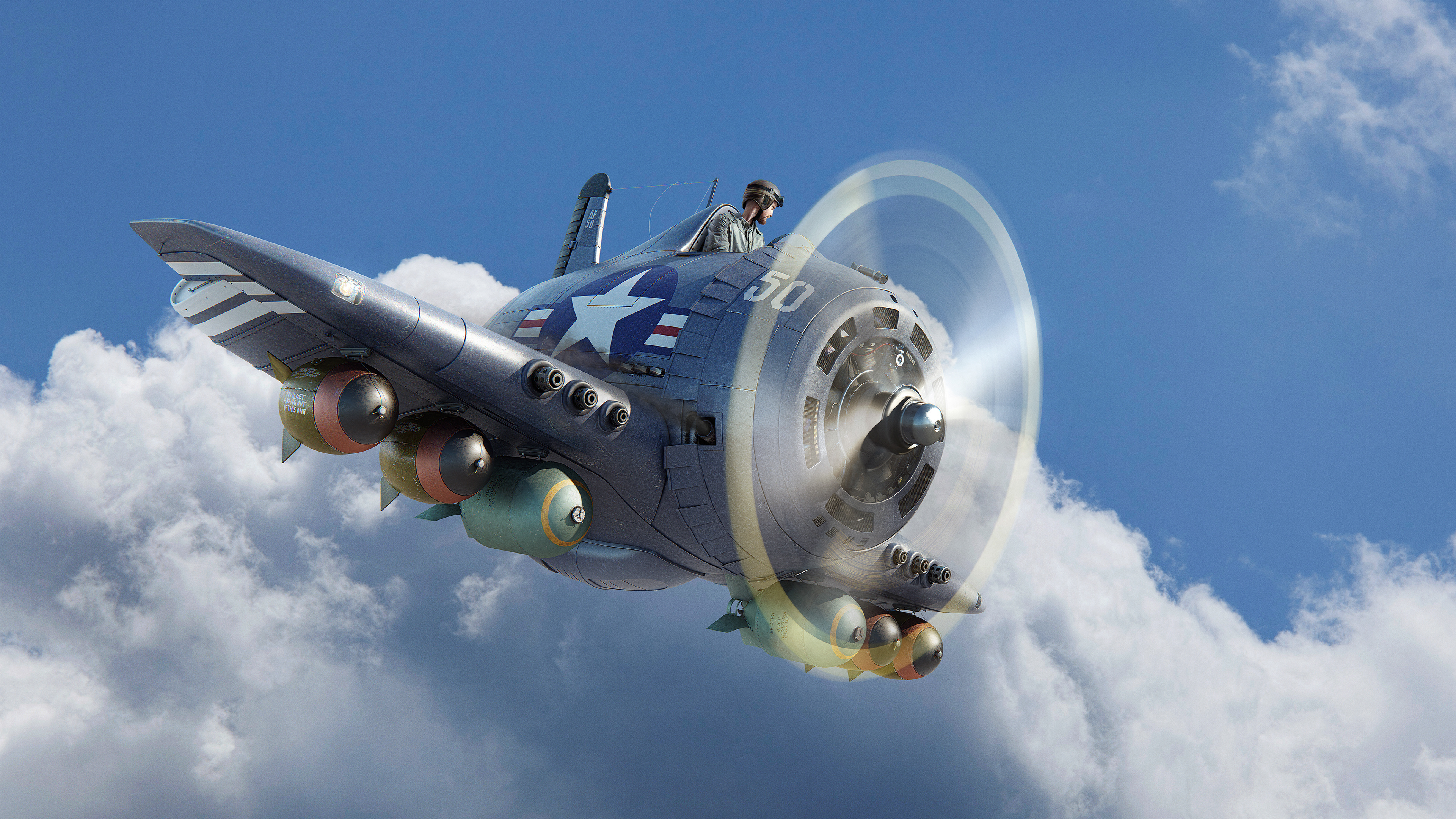 Обои самолет, авиация, самолеты, пропеллер, аэрокосмическая техника в разрешении 3840x2160