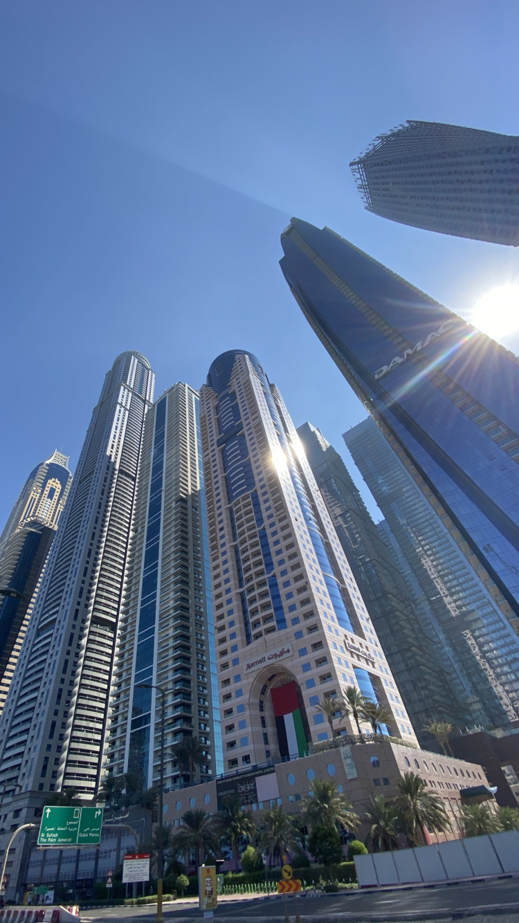 Обои Дубай, башня, дневное время, архитектура, метрополия в разрешении 750x1334