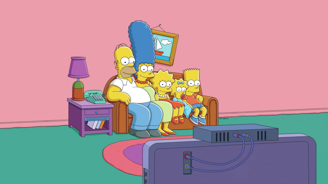 Обои Гомер Симпсон, мультфильм, иллюстрация, арт, эпизод в разрешении 1280x720