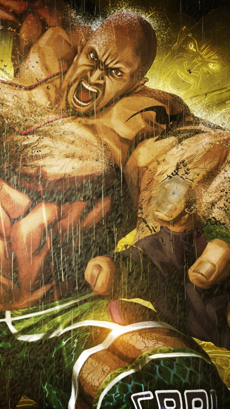 Обои Джин казама, иллюстрация, фикция, тело, мышцы в разрешении 750x1334