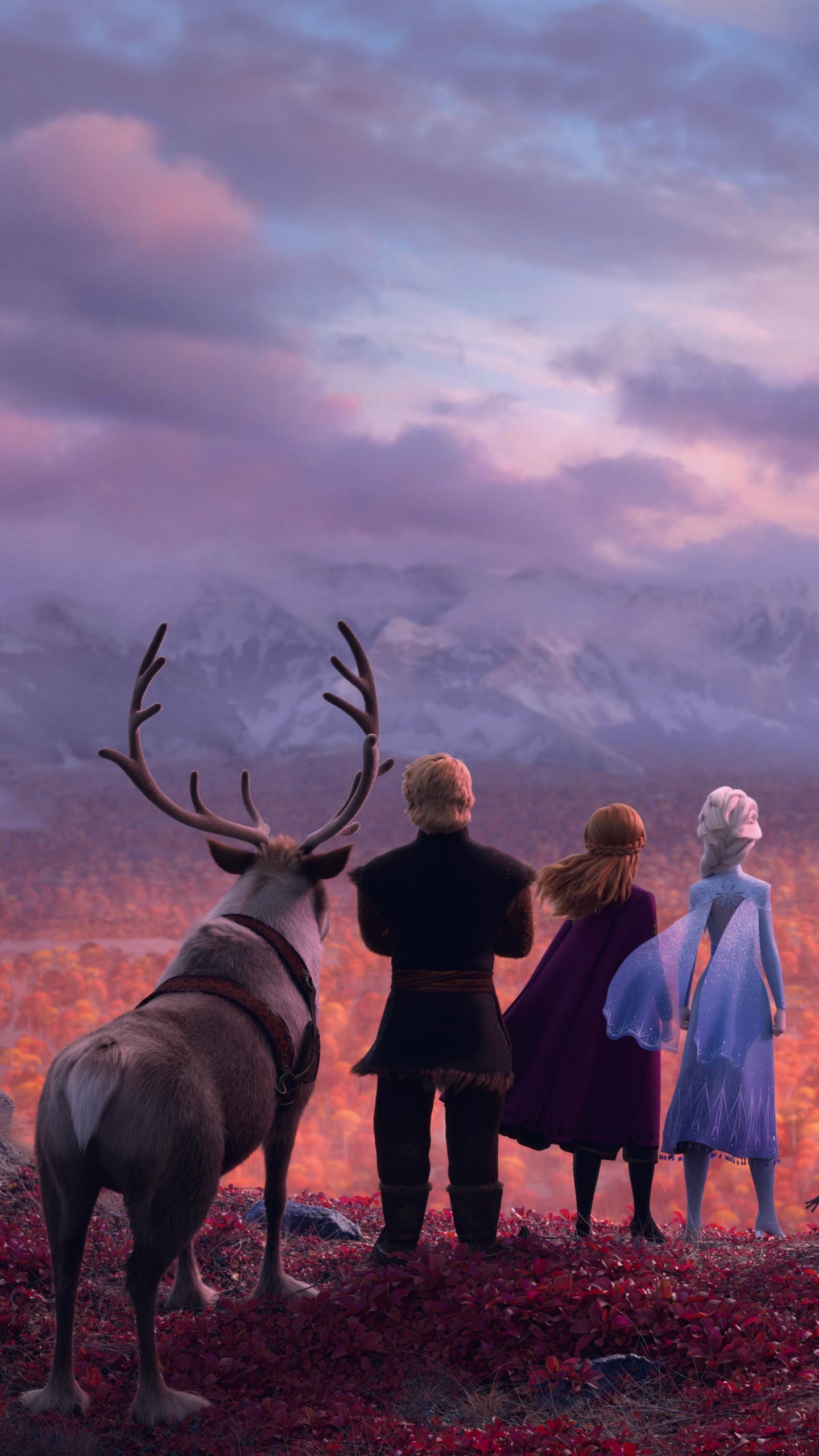 Обои Замороженные 2, Эльза, Анна, кристофф, Олаф в разрешении 1440x2560