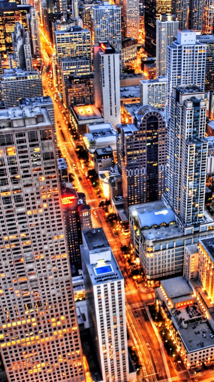 Обои Чикаго, городской пейзаж, метрополия, городской район, город в разрешении 720x1280