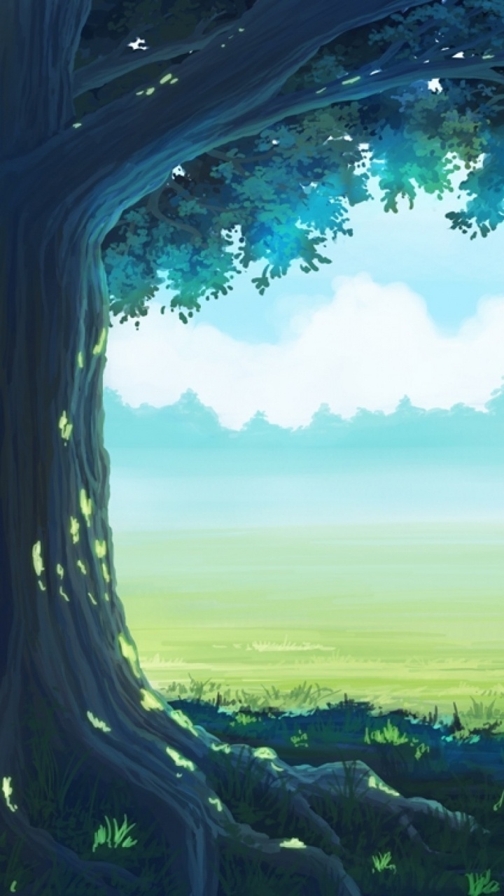 Обои аниме, природа, атмосфера, дневное время, горизонт в разрешении 720x1280