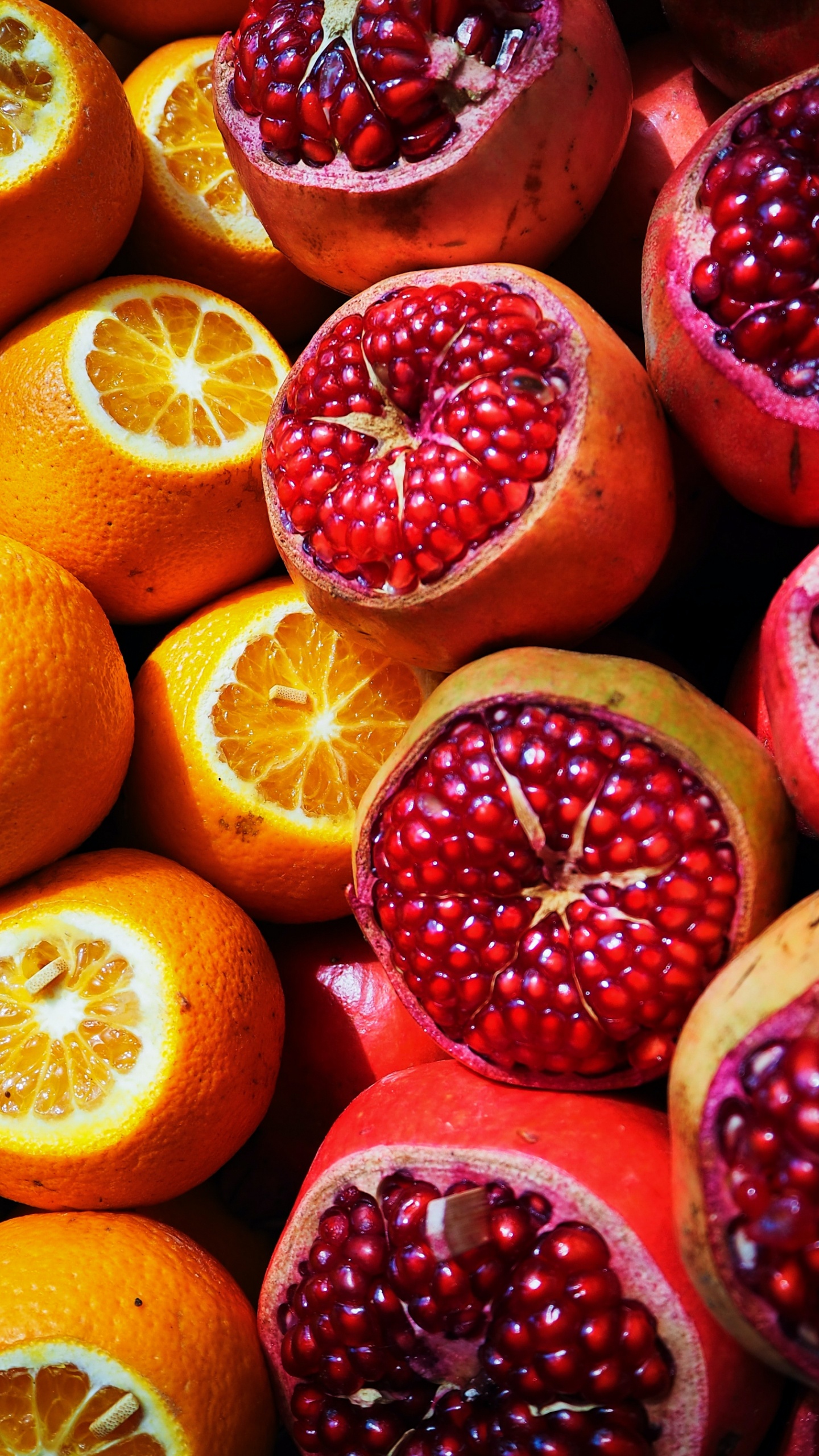 Обои природные продукты, гранат, фрукты, сок, пища в разрешении 1440x2560