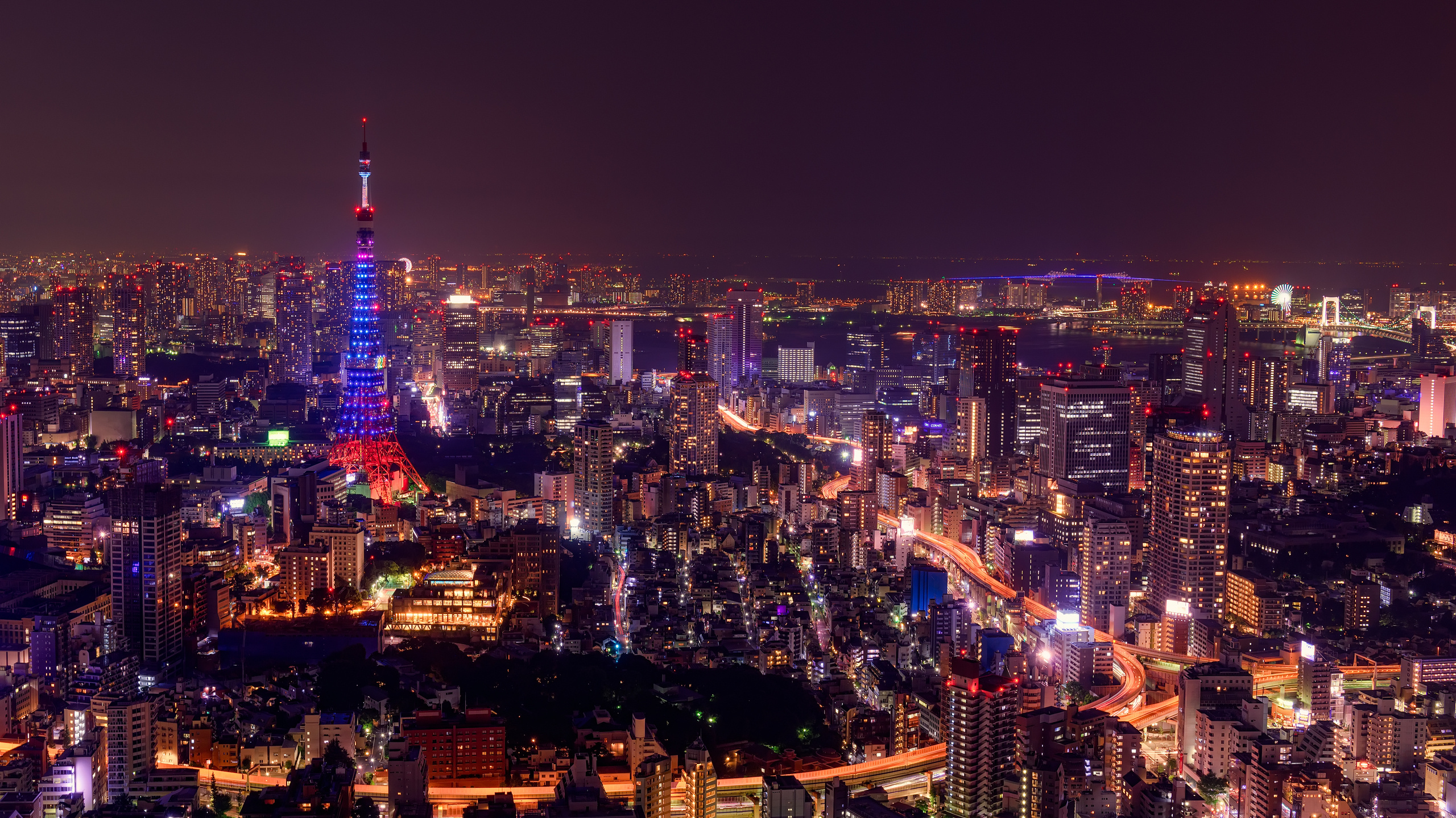 Обои Токио, город, городской пейзаж, городской район, метрополия в разрешении 2560x1440