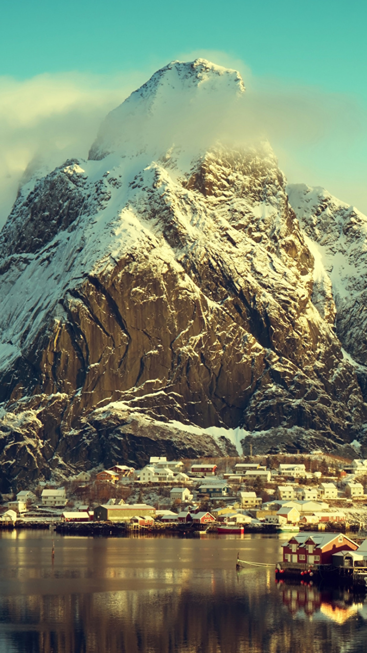 Обои Лофотен, гора, природа, горный рельеф, пейзажи гор в разрешении 750x1334