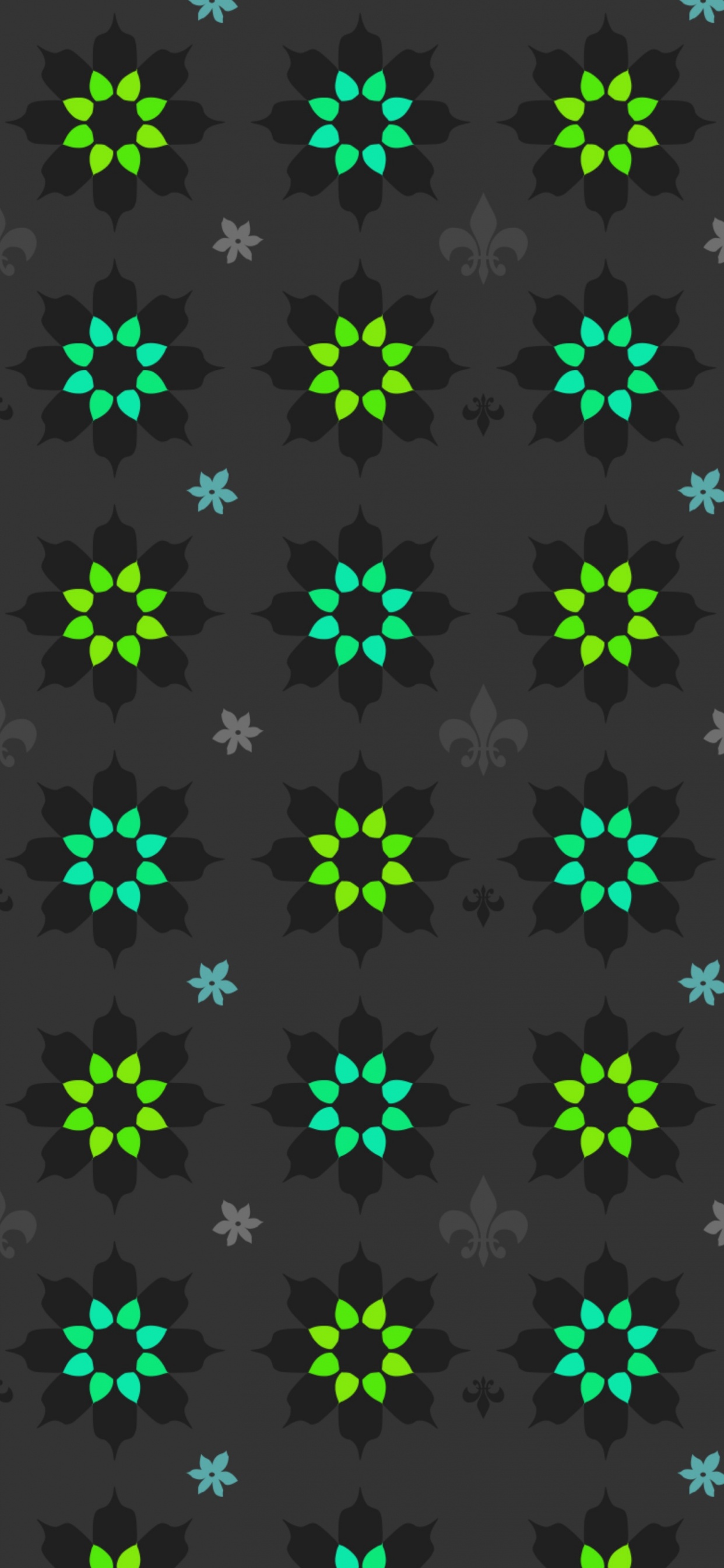 Обои узор, зеленый, дизайн, симметрия, арт в разрешении 1242x2688