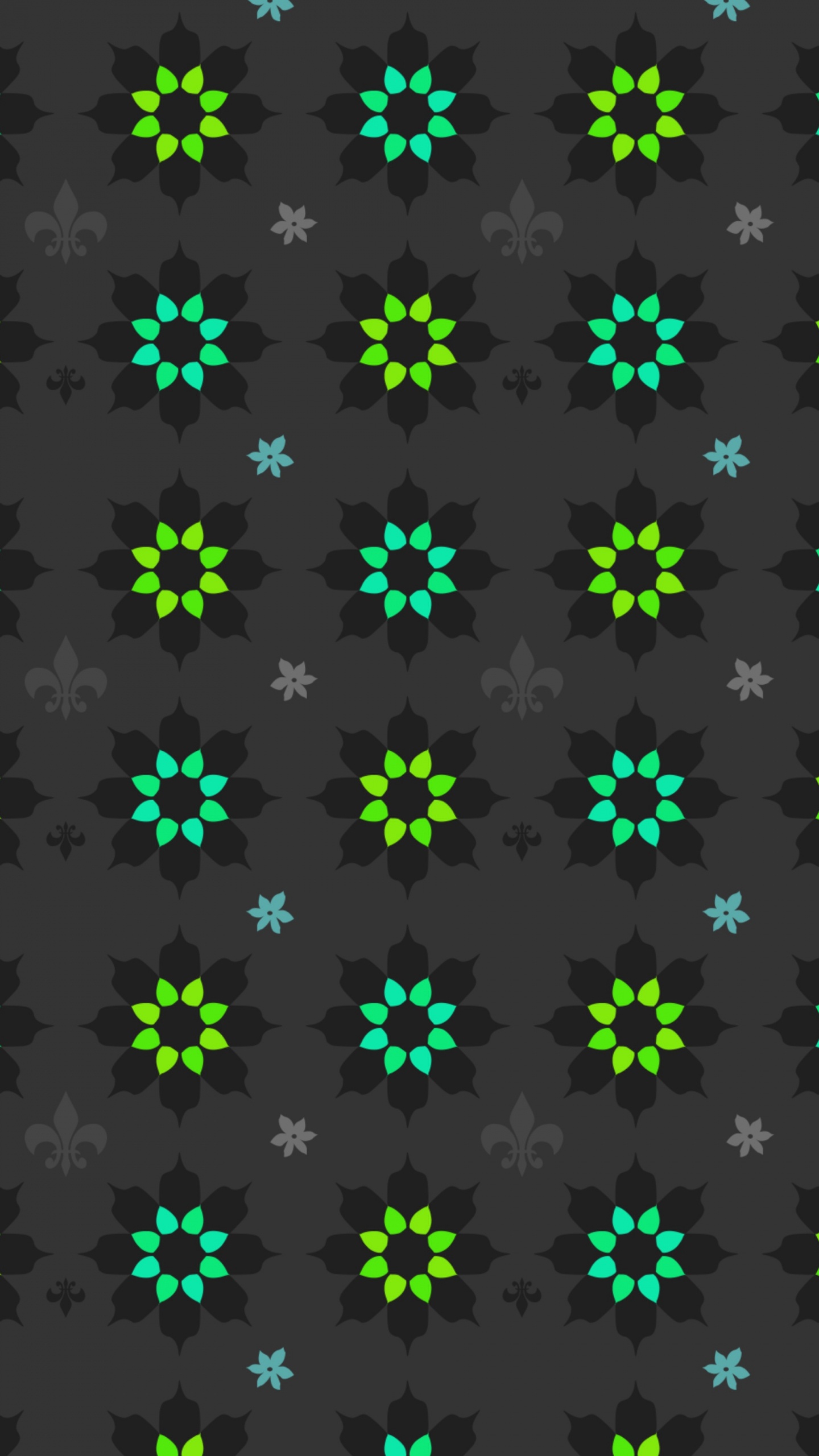 Обои узор, зеленый, дизайн, симметрия, арт в разрешении 1440x2560