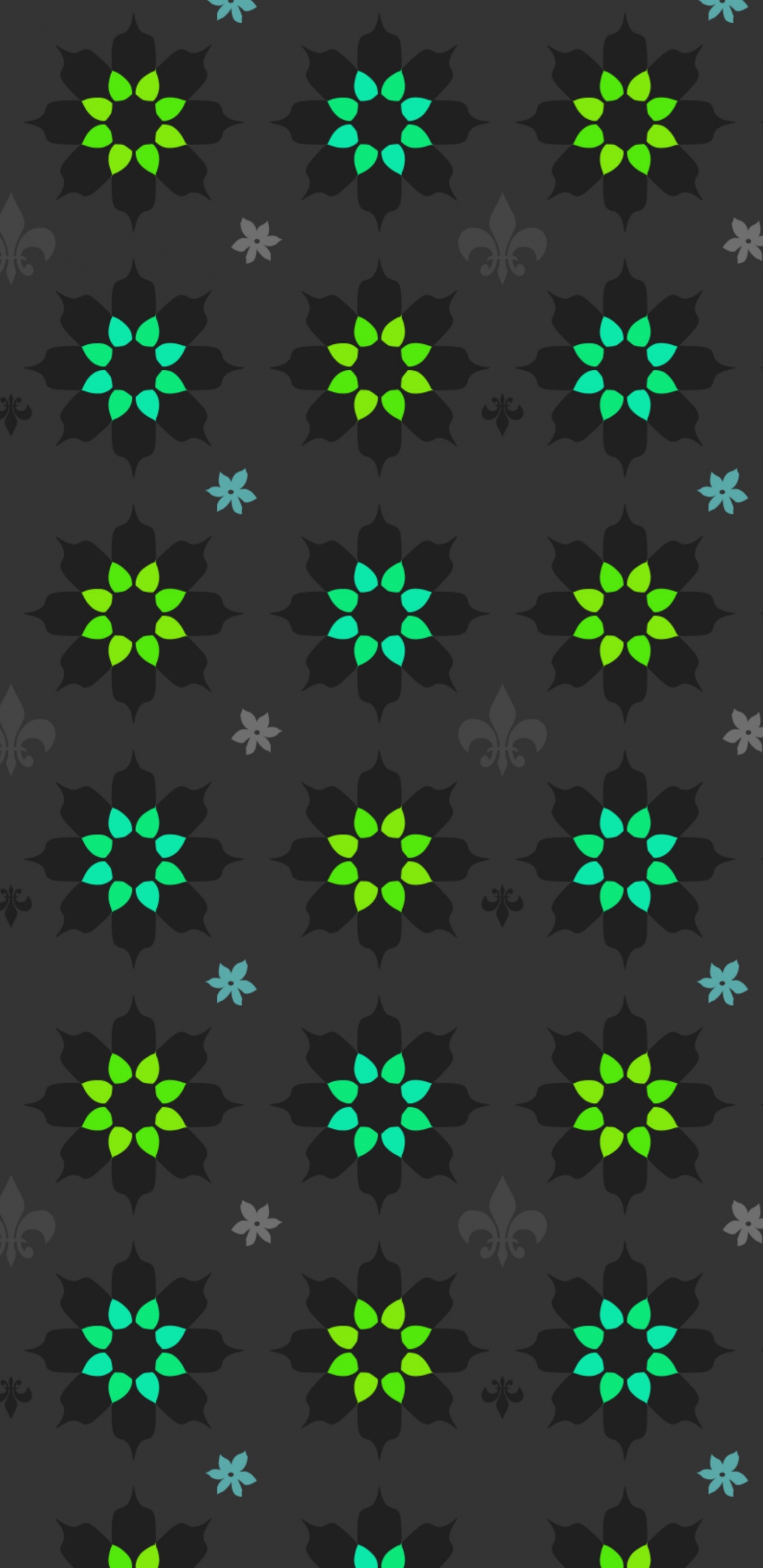 Обои узор, зеленый, дизайн, симметрия, арт в разрешении 1440x2960