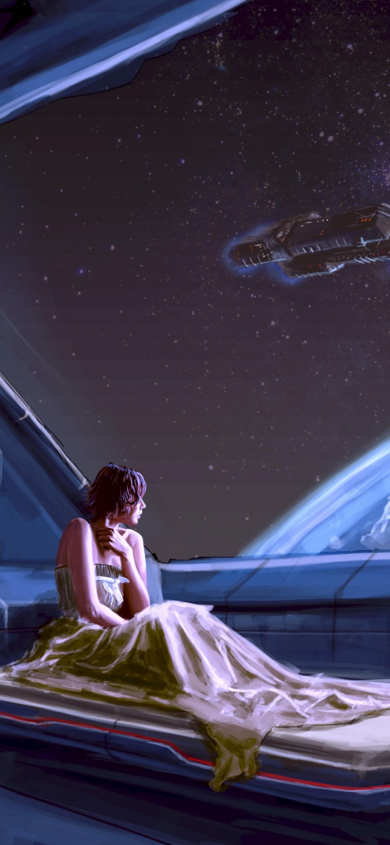 Обои Научная фантастика, космос, небо, фантастика, Вселенная в разрешении 1242x2688