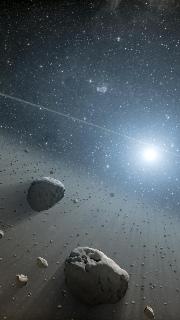 Обои пояс астероидов НАСА, новые перспективы, пояс астероидов, НАСА, астероид в разрешении 750x1334
