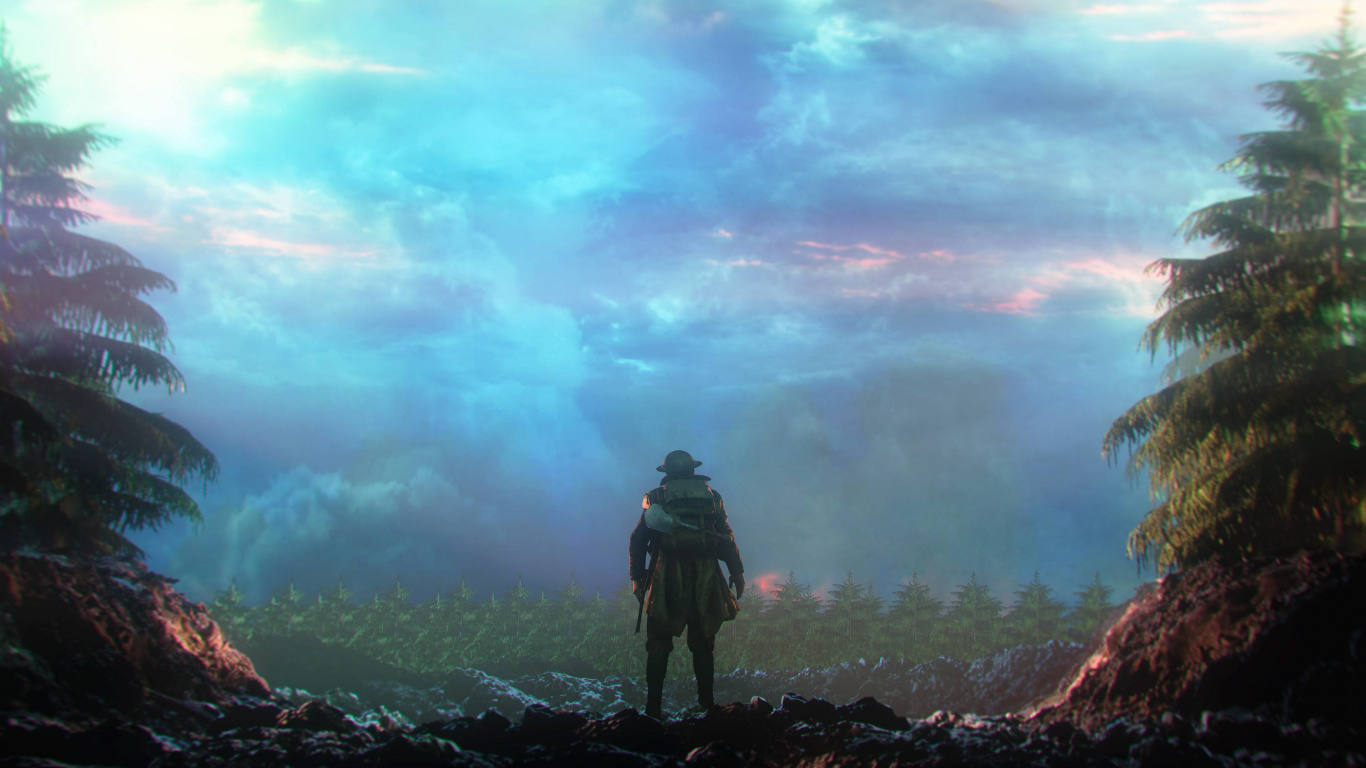 Обои природа, гора, горная станция, дерево, атмосфера в разрешении 1366x768