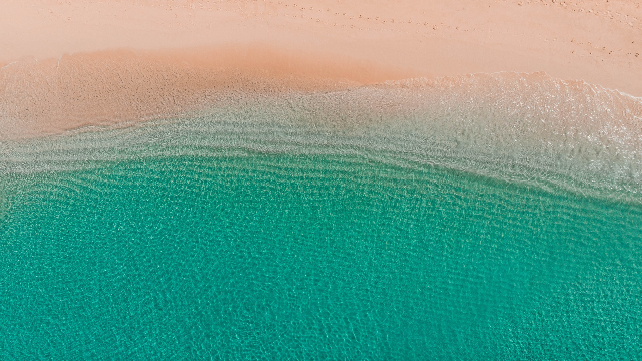 Обои волна, побережье, вода, бирюза, чирок в разрешении 1280x720