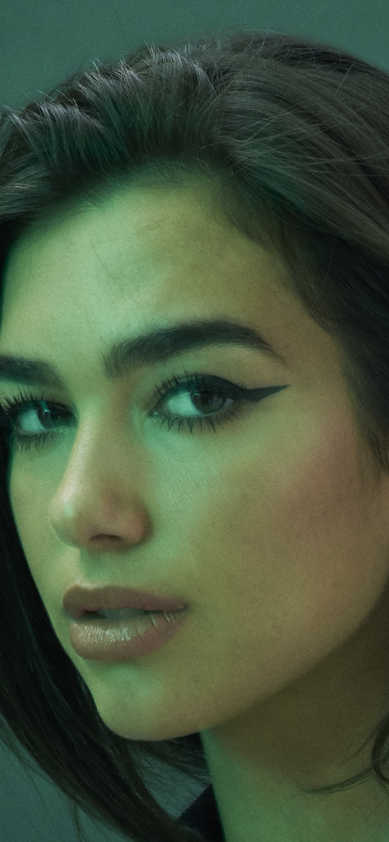 Обои Dua Lipa, лицо, волосы, бровь, прическа в разрешении 1242x2688