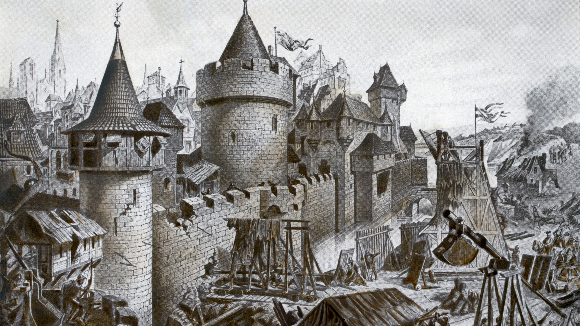 Обои средневековая архитектура, замок, история, здание, средневековье в разрешении 1920x1080