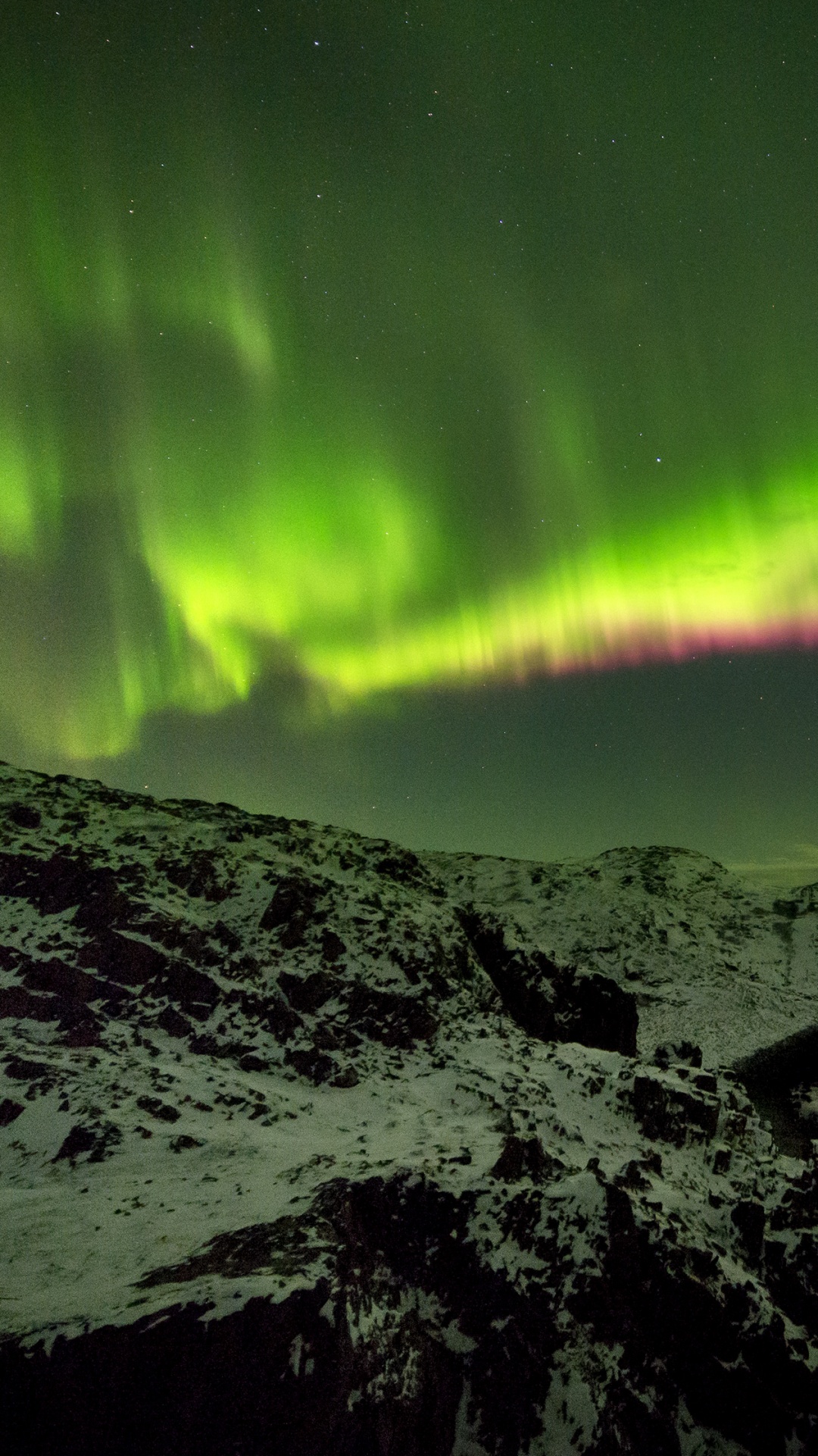 Обои природа, Аврора, ночь, зеленый, атмосфера в разрешении 1080x1920