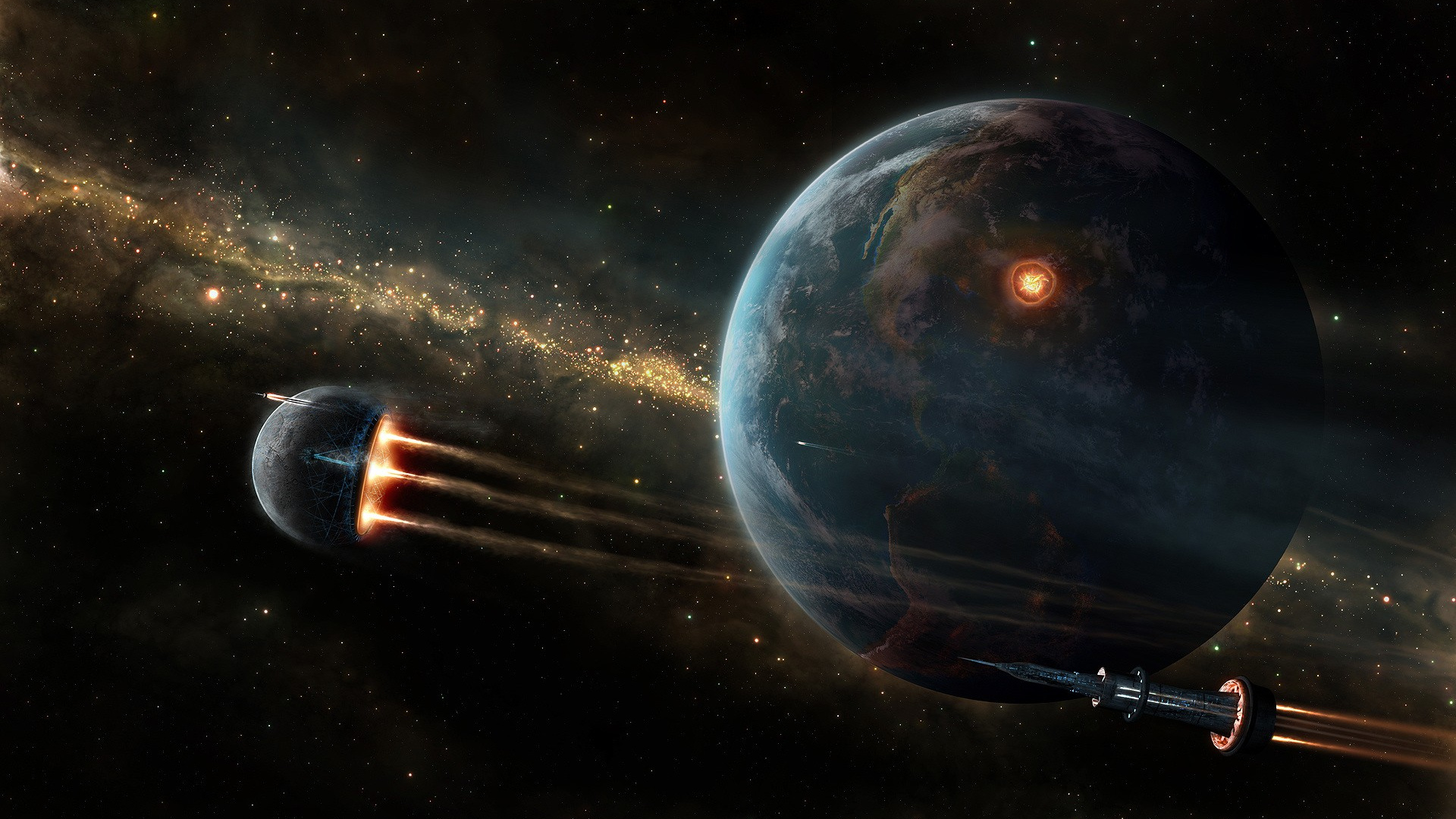 Обои планета, космическое пространство, астрономический объект, космос, Солнечная система в разрешении 1920x1080