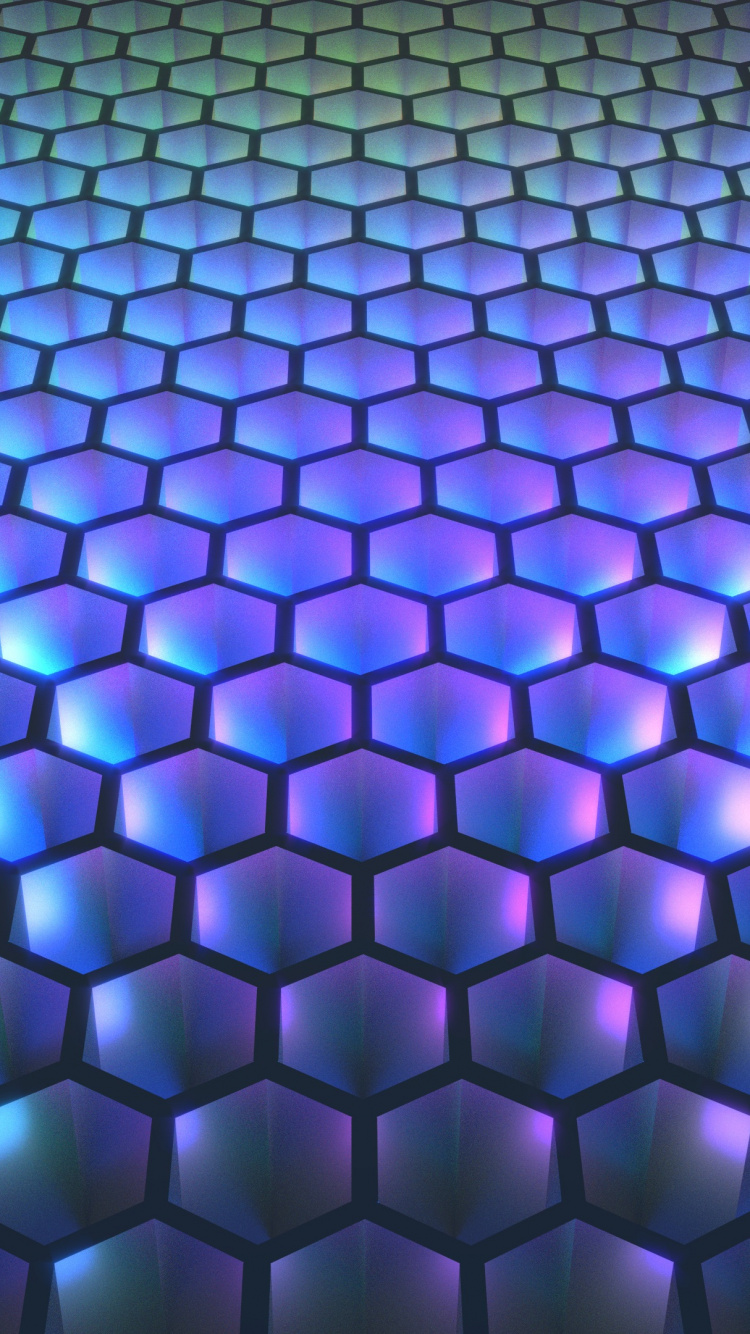 Обои синий, узор, дизайн, симметрия, электрик в разрешении 750x1334