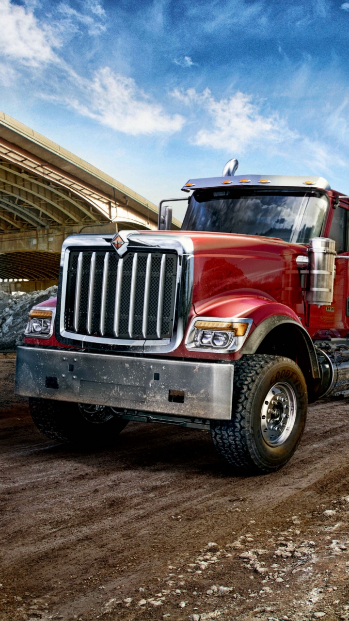 Обои navistar international, грузовик, транспорт, ось, international durastar в разрешении 720x1280