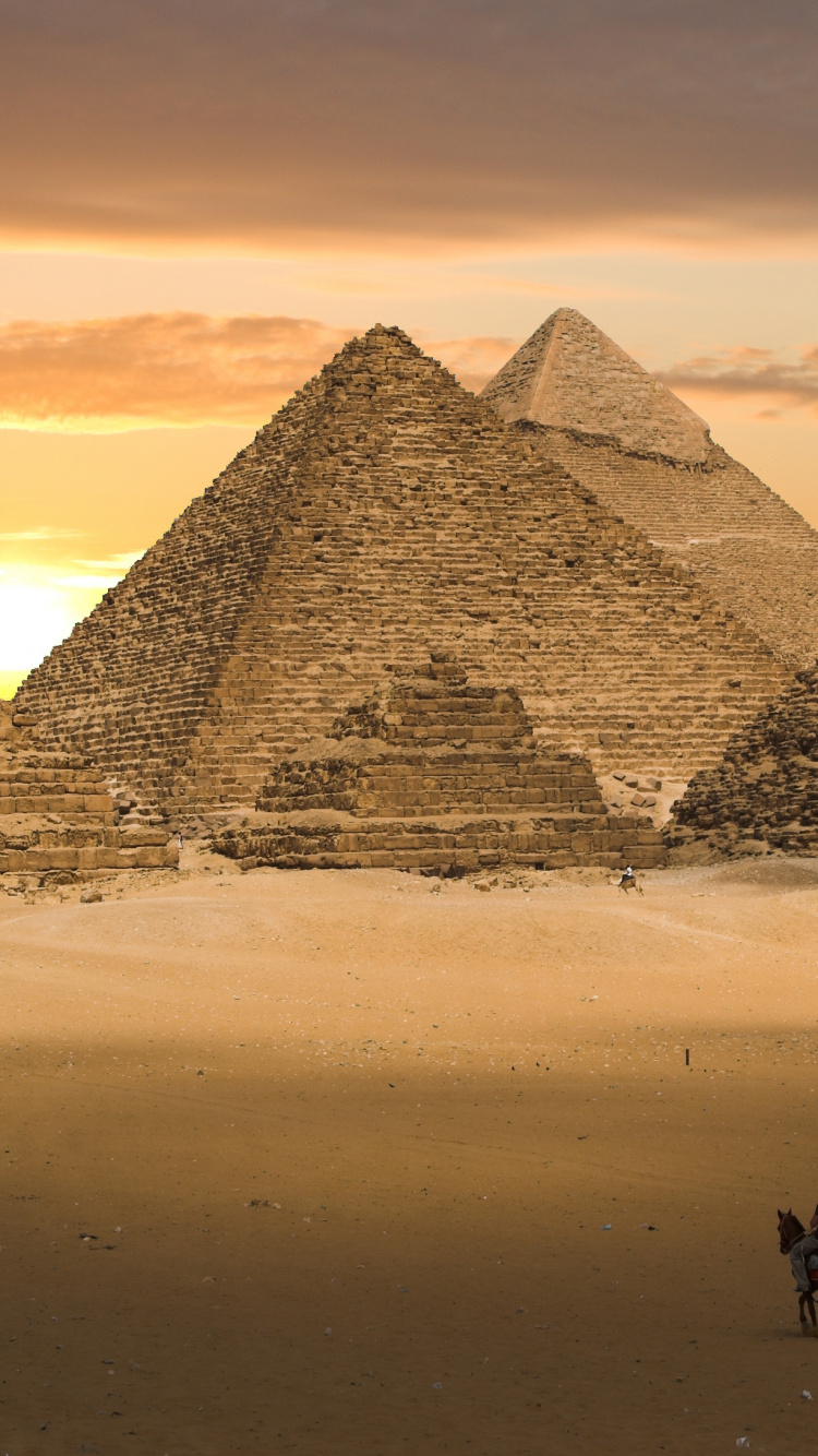 Обои египетская пирамида, Великий Сфинкс Гизы, пирамида, памятник, ориентир в разрешении 750x1334
