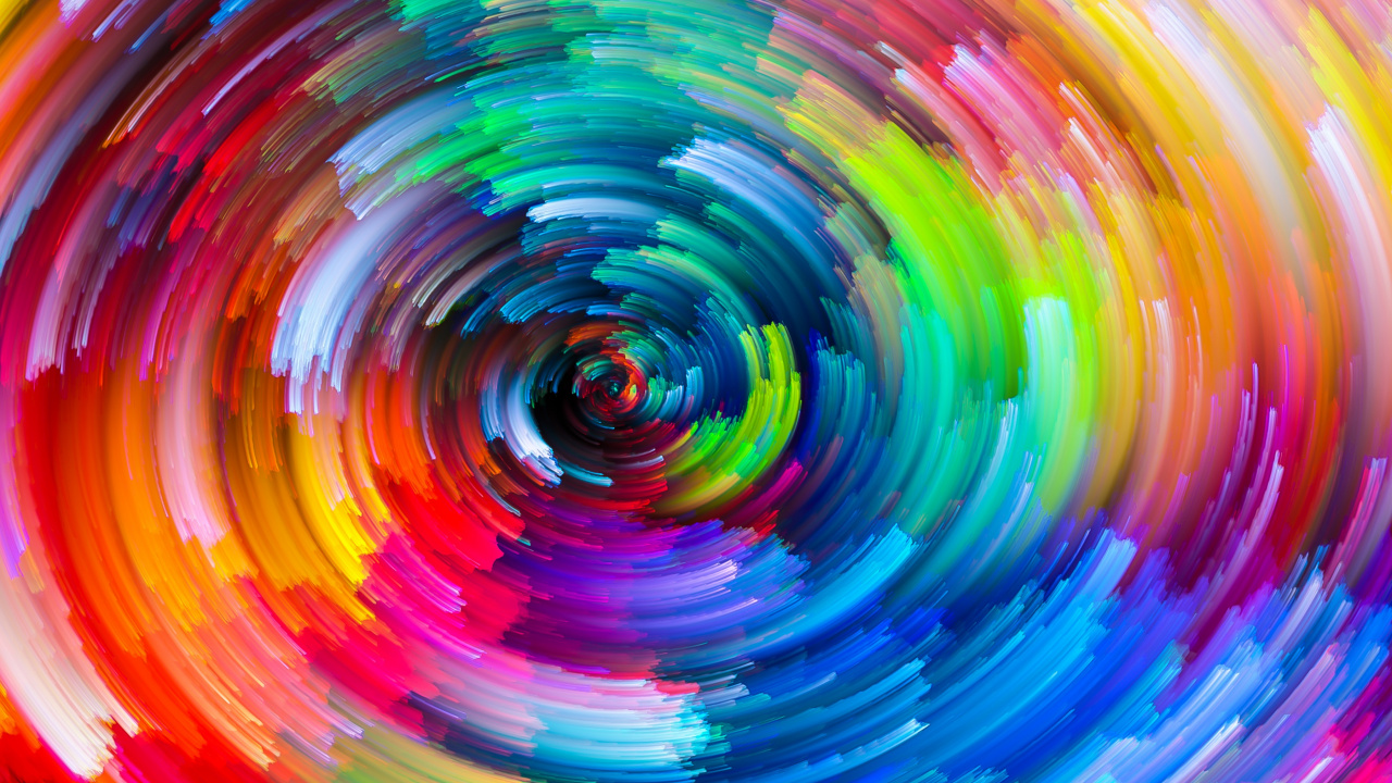 Обои арт, красочность, вихрь, круг, спираль в разрешении 1280x720