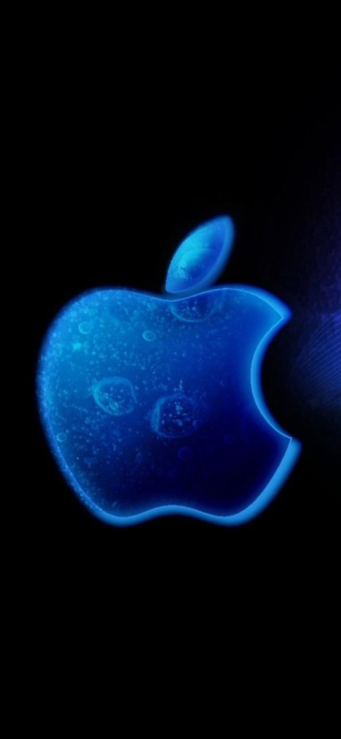 Обои apple, синий, лазурный, электрик, графика в разрешении 1125x2436