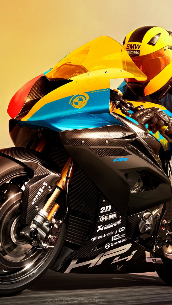 Обои БМВ с 1000 РР, мотоцикл, мотогонщик, супербайк, мотоспорт в разрешении 720x1280