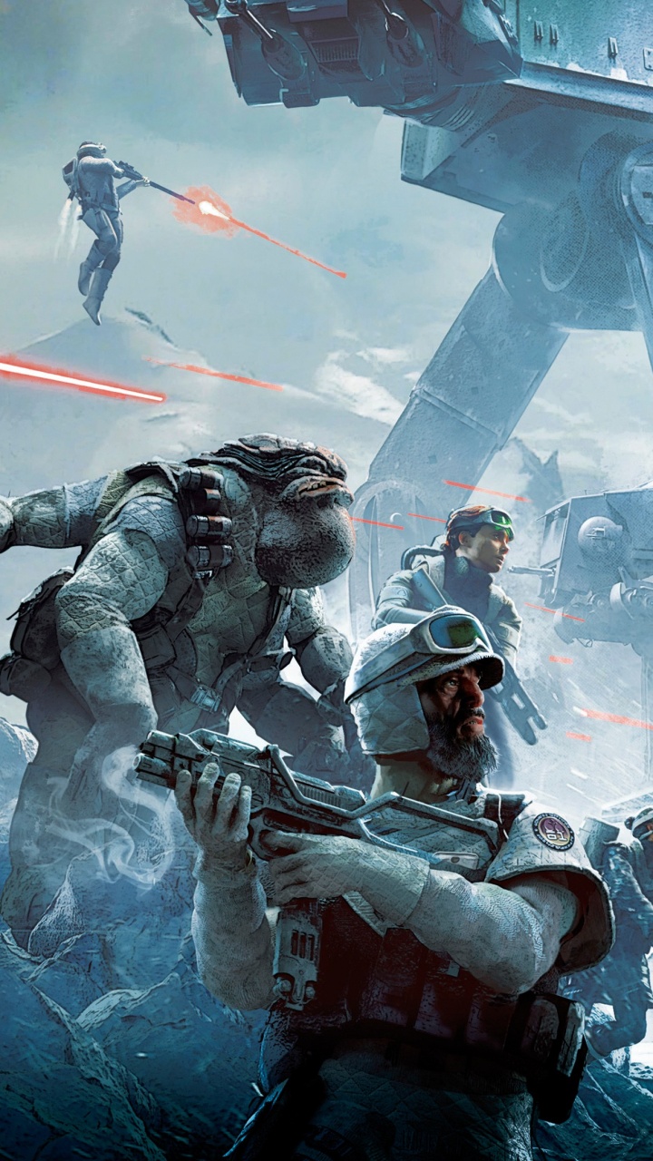 Обои небо, Вездеходный Бронированный Транспорт, Звездные видео войны игры, Звездные войны Battlefront, энакин Скайуокер в разрешении 720x1280