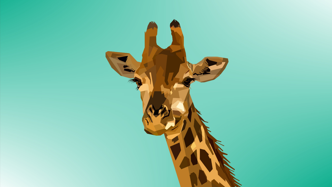 Обои Жираф, жирафовые, наземные животные, живая природа, голова в разрешении 1366x768