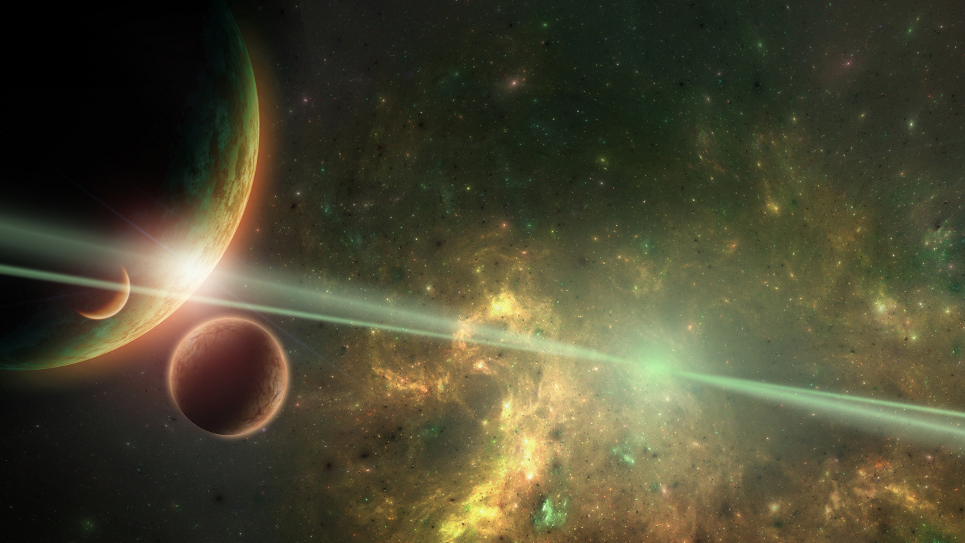 Обои космос, планета, космическое пространство, атмосфера, астрономический объект в разрешении 1366x768