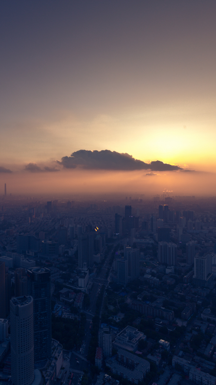 Обои атмосфера, горизонт, вечер, облако, утро в разрешении 750x1334