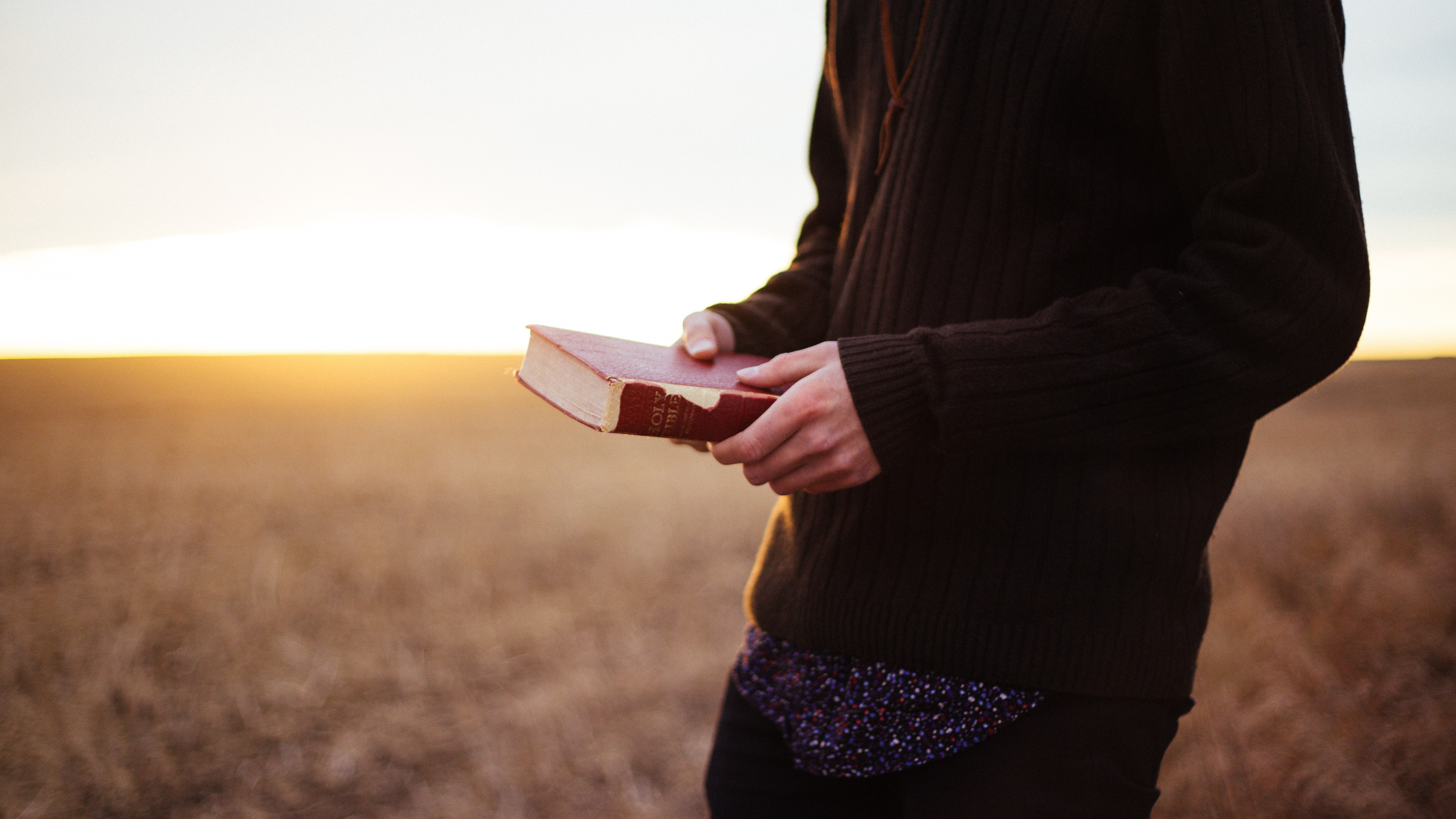 Обои утро, духовность, пейзаж, солнечный свет, религиозный текст в разрешении 3840x2160