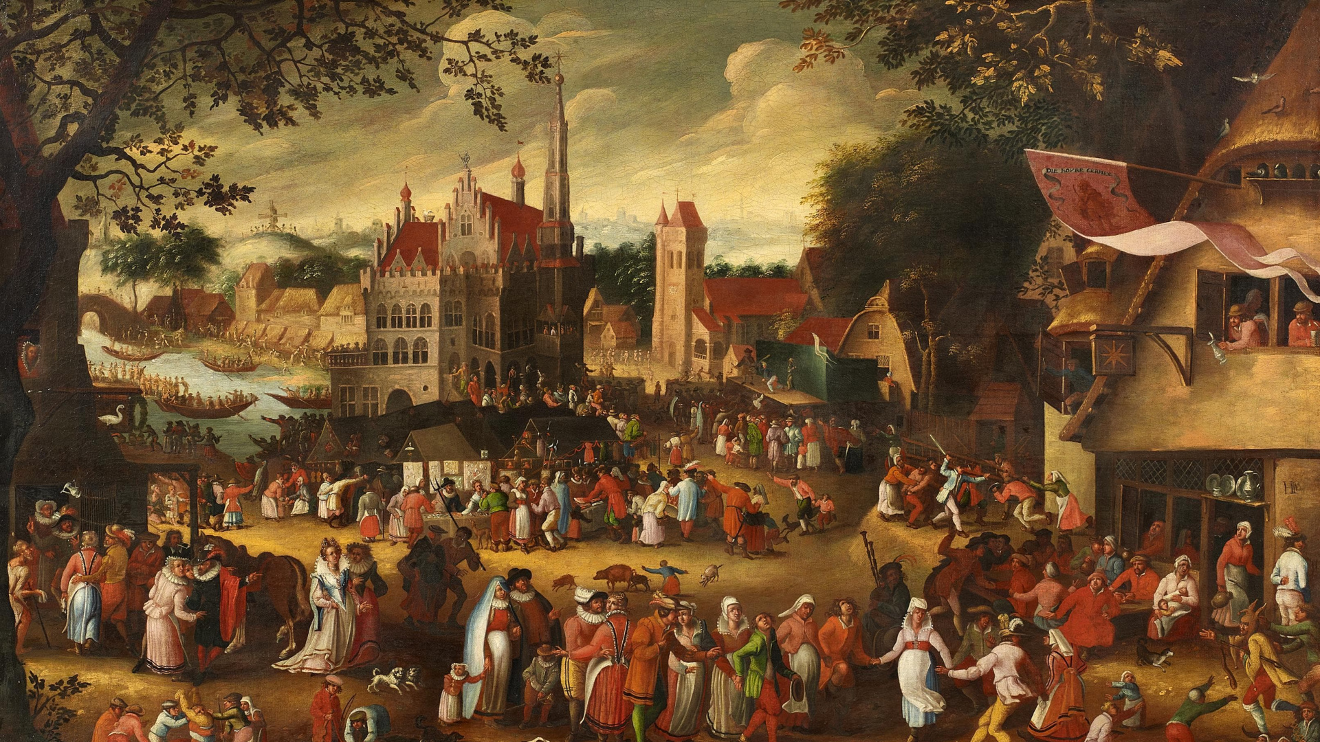 Обои Дэвид vinckboons, живопись, жанровая картина, Голландской живописи Золотого Века, арт в разрешении 1920x1080