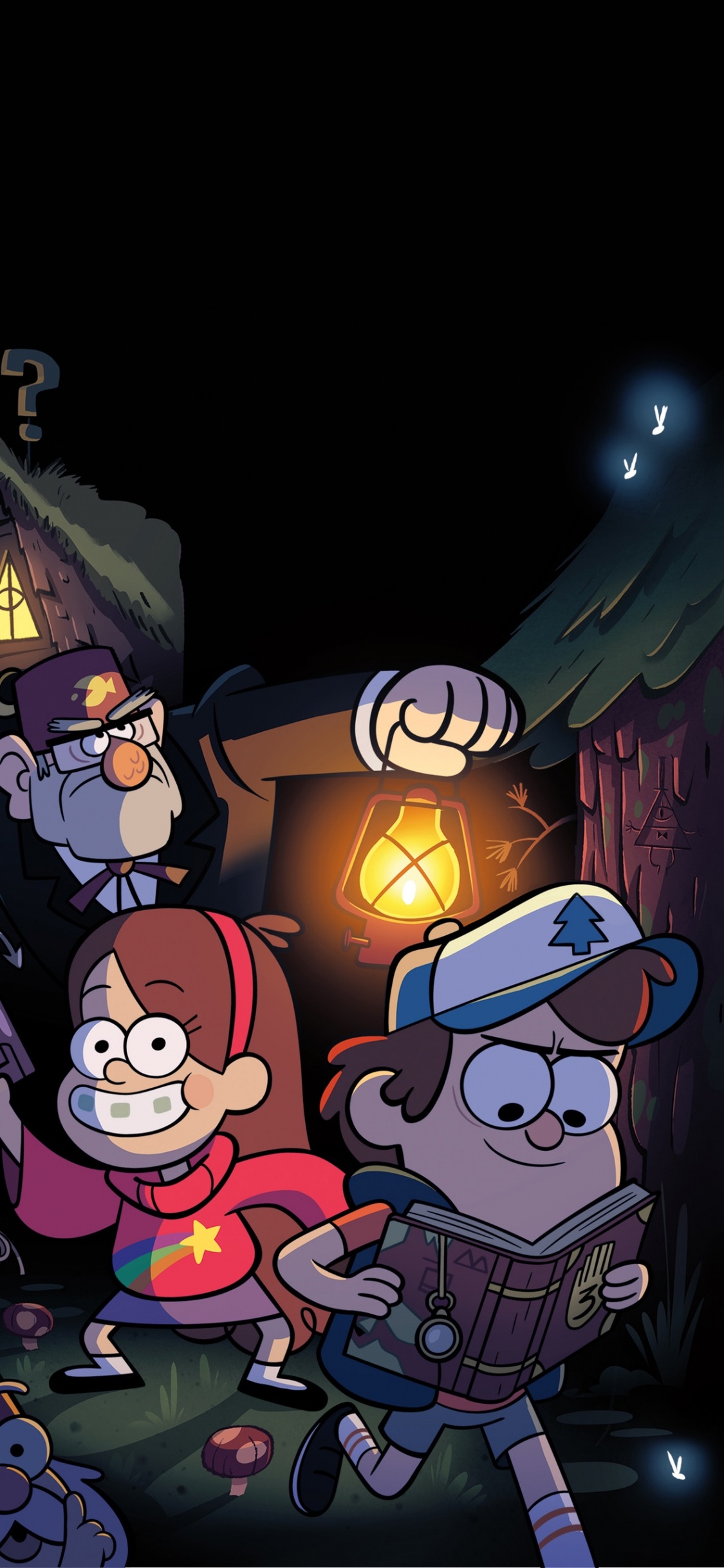 Обои мультфильм, Диппер Пайнс, Гравити Фолз, потерянные легенды, Мэйбл Пайнс, арт в разрешении 1125x2436